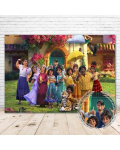 Encanto Birthday Party Supplies Backdrop 7x5 Cartoon Encanto Movie Backdrop Happy Birthday for Kids Magical Princess Mirabel Encanto Birthday Decor for Girls