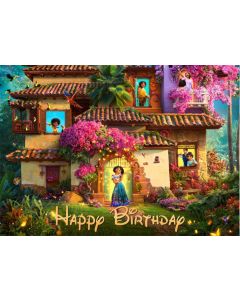 Colorwonder Encanto Happy Birthday Backdrop 5x3 Magical Floral House Mirabel Encanto Birthday Background for First Birthday Party Vinyl Encanto Movie Poster for Girls Bedroom Nursery Decor A4-B64612