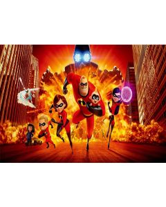Incredibles Birthday Party Backdrop Photo Background 7x5 High City Building Superhero Vinyl Backdrops for Kids Birthday Party Wall Decorations